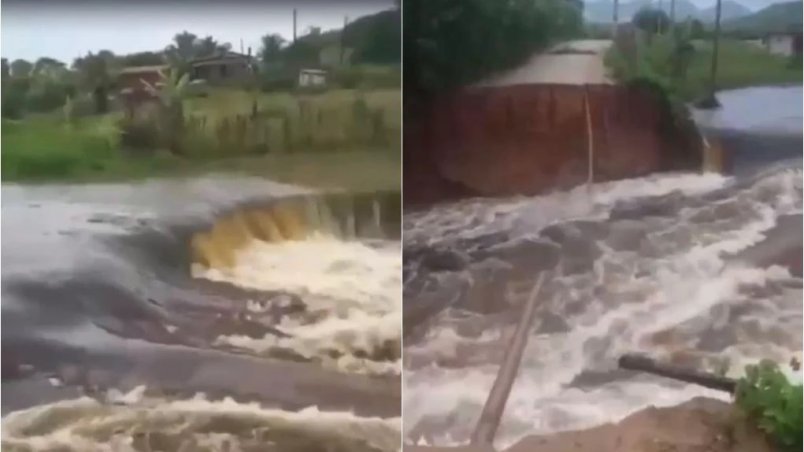 Rompimento de parede de açude em Maranguape assusta moradores