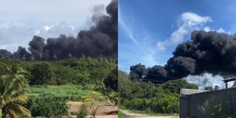 Incêndio atinge transportadora de óleo diesel em Eusébio